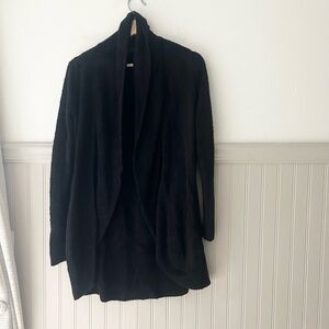 Super Soft Barefoot Dreams XS Cozy Chic Lite Open Front Black Cardigan